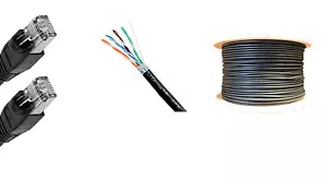 100'FT CAT-6 23AWG OUTDOOR impermeabile sepoltura diretta CAVO SCHERMATO UV ETHERNET - Foto 1 di 3