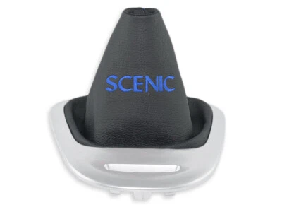 PARA RENAULT SCENIC 3 2010-2016 CAMBIO DE MARCHAS BOTA POLAINA CUERO BORDADO AZUL Foto 1 de 4