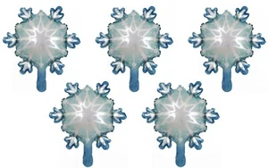 5 Stück Mini Schneeflocke Luftfüllung Folienballon Deko Frozen Schneemann Winter Party - Bild 1 von 3