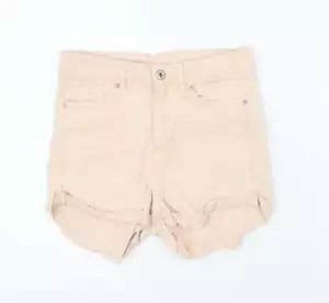 H&M Womens Pink Cotton Blend Cut-Off Shorts Size 8 Reg - Picture 1 of 12