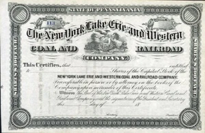 18__ New York Lake Erie & Western Coal & Railroad Stock Certificate - Bild 1 von 1