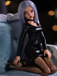 1/4 BJD Doll Handmade Minfee Cool Girl Female Eyes Long Hair Resin Jointed Toy