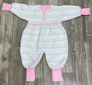 Vintage Baby Togs Knit Acrylic Pastel Striped Jumpsuit Size 6-9 Months - Picture 1 of 7
