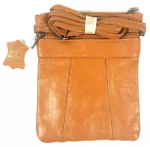 Borsa a tracolla cinque scomparti in vera pelle con ciottoli marrone - Nuova - Foto 1 di 3