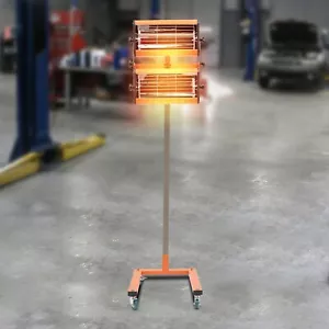 2x 1000W Infrared Heat Lamp - Automotive Paint Spray Bake Curing Lamp For Garage - Picture 1 of 20