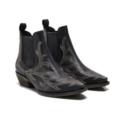 Botines occidentales Free People Wayward de cuero negro nuevos sin etiquetas para mujer 8,5 precio de venta sugerido por el fabricante 225 USD Foto 1 de 4