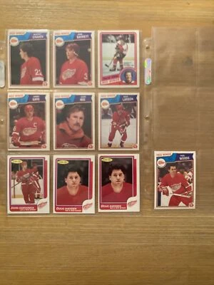 1980s Detroit Red Wings Hockey  Lot 10 cards, free ship, see photos - Image 1 of 4