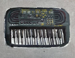 Óleo sobre arpillera "Casiotone" montado sobre cartón - Imagen 1 de 3