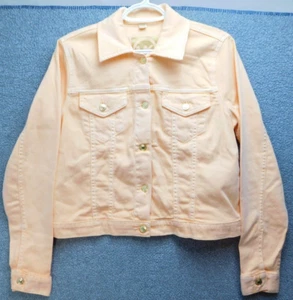 Michael Kors Jean Jacket Womens Size Medium Melon Denim Button Front NWT - Picture 1 of 23