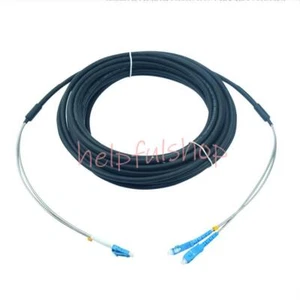 10M Outdoor Waterproof Field Fiber Patch Cord LC to SC LC-SC SM 9/125 Duplex - Photo 1/1
