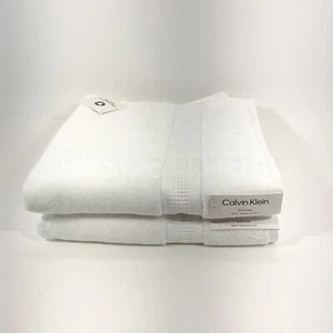 Calvin Klein 100% Cotton 34" X 68" 2Pc Bath Sheet Towel White New - Picture 1 of 5