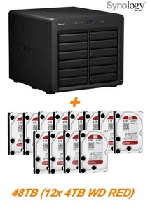 € 2362+IVA SYNOLOGY DX1215 48TB Expander Unit 12-Bay SATA (12x 4TB WD RED) - Picture 1 of 1
