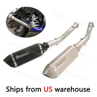 51MM For Honda CBR600 F4i 2001-2007 Mid Exhaust Pipe Muffler Tips Steel Silencer - Image 1 of 4