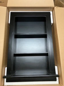 Imperfect XL/14x24 Black Recessed Aiden Wall Niche with plain back - WOOD! - Picture 1 of 7