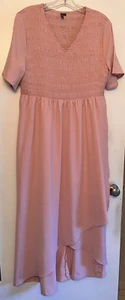 Zattcas Women's Blush Pink Long Wrap Skirt Dress Short Sleeves XL - Picture 1 of 5
