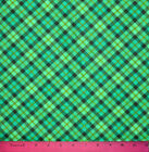 St Patricks Day Fabric - HALF YARD - Quilting - 100% Cotton Plaid Tartan Green