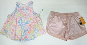 Womens Ladies 2 Piece Floral Sleeveless Tank Activewear Shorts Size L 12-14 NEW - Picture 1 of 5