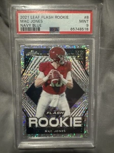 2021 Leaf Flash #8 Mac Jones Rookie PSA 9 GEM MINT Navy Blue 92/99 - Picture 1 of 3