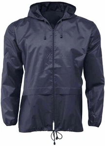 Lightweight Unisex Rain Jacket Coat Kagoul Hooded Showerproof Hood Mens Ladies - Picture 1 of 36