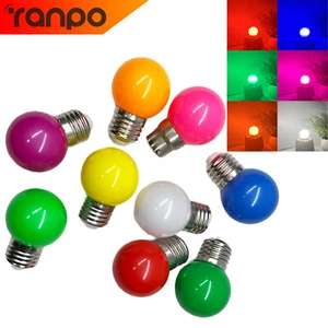 Colored LED Light Bulbs G45 E27 B22 Red Yellow Blue Green White Decor 110V 220V - Picture 1 of 29