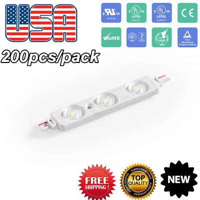 Paquete de 200 chips LED SMD 2835 116 pies impermeable módulo 3 LED blanco, DC12V Foto 1 de 4