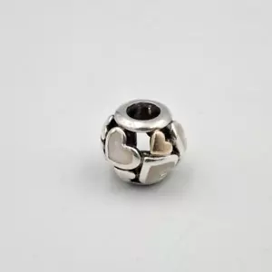 Pandora 791879MOP 925 Sterling Silver & 14K Gold Luminous Hearts Bead Charm - Picture 1 of 5