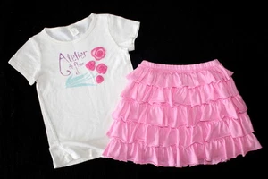 J Crewcuts Girls 6/7 Atelier de Fleur Top & Ruffles Pink Skirt Set HTF - Picture 1 of 1