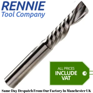 Solid Carbide Single 1 Flute Down Cut Router Bit For Wood, Plastic Inc. VAT - Picture 1 of 54