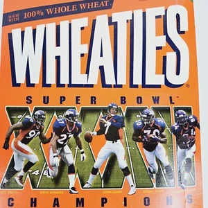 Denver Broncos Super Bowl XXXll WEIZEN 1 1/2 Pfund Müslischachtel, 1997 voll ungeöffnet - Bild 1 von 18