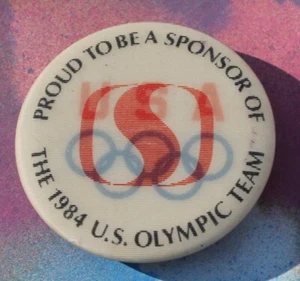 Vintage Safeway Market 3-D Knopfstift: Sponsor der 1984 US-Olympiamannschaft USA - Bild 1 von 7