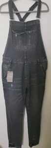 ZARA MAN Men's Size Large Gray Distressed Denim Overalls Work Casual NWT - Picture 1 of 12