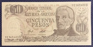 ARGENTINE ANCIEN BILLET DE 50 PESOS  (BILL 169) - Picture 1 of 2