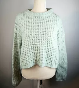 Wild Fable Crew Neck Sweater Women's Medium Sea Moss Green Pullover Knit Soft - Picture 1 of 6
