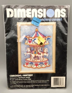 Dimensions Gallery Crewel Kit Carousel Fantasy Barbara Mock 5x7 - Bild 1 von 3