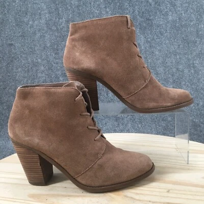 Jessica Simpson Botas Mujer 10 B Tacones Cianne Botín Marrón Gamuza Con Cordones Foto 1 de 4