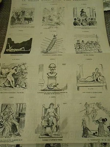 Vignettes 19èm Japonaise s'ouvrant le Ventre Caricature - Picture 1 of 2