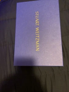 Women's Stuart Weitzman Piper 75 Blockl Sandals Silver Mesh Size 8.5 B - Picture 1 of 9