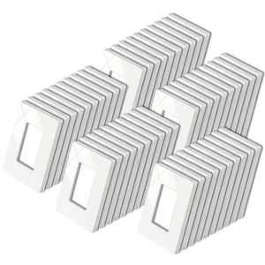 50 Pack 1 Gang Screwless Wall Plate, USWP4 Glossy Off White, Decorator Outlet... - Picture 1 of 8