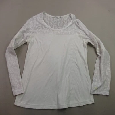 Prana Shirt Womens Large Long Sleeve Pullover White Crew Neck Casual - Image 1 of 4