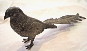 Fasan Vogel Tier Metall Figur mattiert silberfarbenes Metall -  Vitrine Sammler - Bild 1 von 20