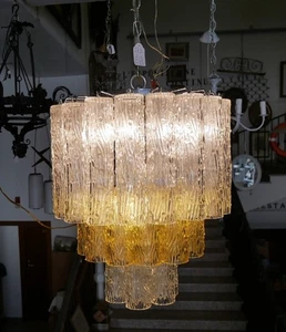 Lampadario anni 60 modello corteccia di Venini - Foto 1 di 24