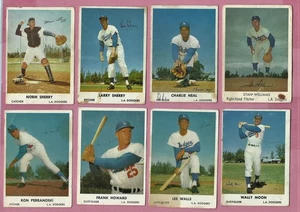 LOTE DE 8 MANCHAS DODGERS MARCA BELL 1960-62 EN MUY BUENA CONDICIÓN - Imagen 1 de 2