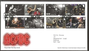 GB 2025 AC/DC FDC SET OF 8 WITH GLASGOW CANCEL - Picture 1 of 1
