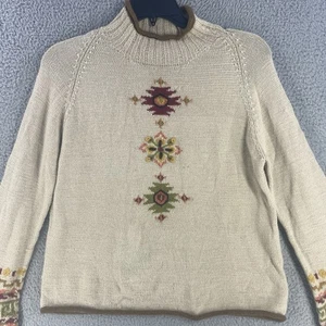 Planet Earth Pullover bunt Boho bestickt Lama Gr. L Handarbeit Hippie - Bild 1 von 10