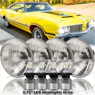 Faros LED HI/LO DRL 4 PIEZAS 5 3/4" 5,75 pulgadas para Oldsmobile 442 98 F85 Cutlass Foto 1 de 4