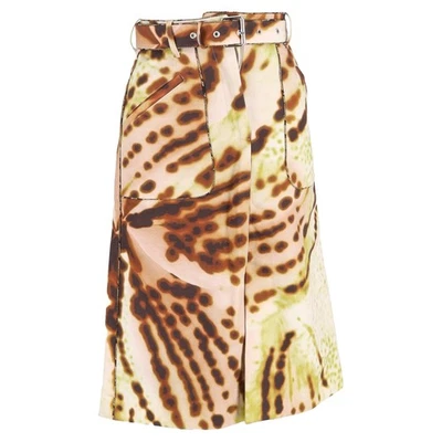 Falda midi con cinturón Dries Van Noten Sheraz en algodón multicolor para mujer talla 36 Foto 1 de 3