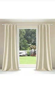 2 Panels Flame Retardant Curtains for Hotels Auditoriums Shopping Malls - Rod... - Picture 1 of 8