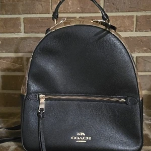 Zaino Coach Jordyn in tela firmato nero marrone - Foto 1 di 11