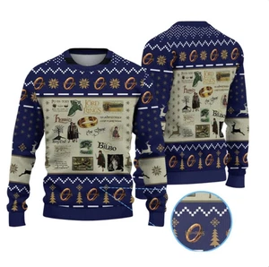 2025 Christmas The Lord Of The Rings Ugly Christmas Sweater - Picture 1 of 2