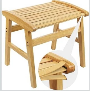 Ollieroo Bamboo Shower Bench for Inside Shower 350lb Capacity Waterproof - A0110 - Picture 1 of 10